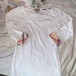 Burberry white boat neck top
